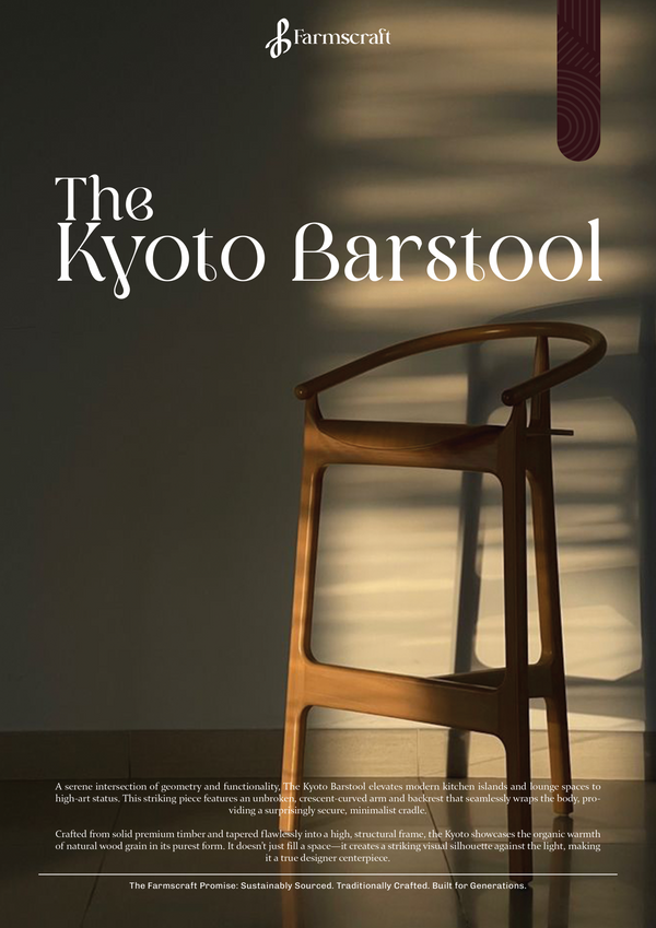 Kyoto Bar Stool - Solid Sheesham Wood
